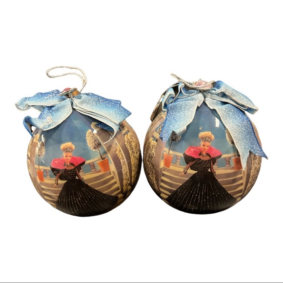 Barbie Holiday Vintage Barbie Large Decoupage Christmas Ornaments